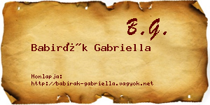 Babirák Gabriella névjegykártya